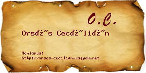 Orsós Cecílián névjegykártya