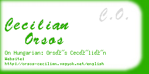cecilian orsos business card